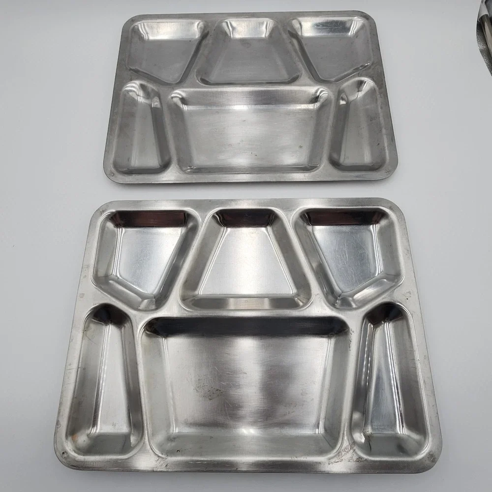 Vintage 1951 US Military Mess Tray Carrollton Mfg Co Stainless Steel Divided